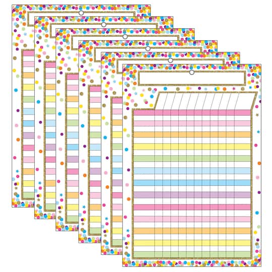 Ashley Productions Smart Poly&#x2122; Confetti Dry Erase Incentive Chart, 6ct.